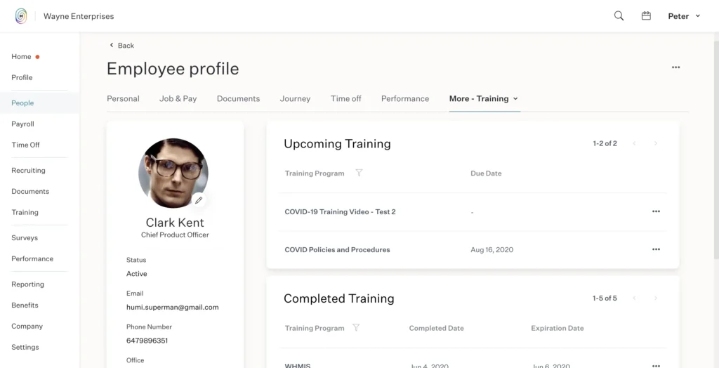 Employee profile