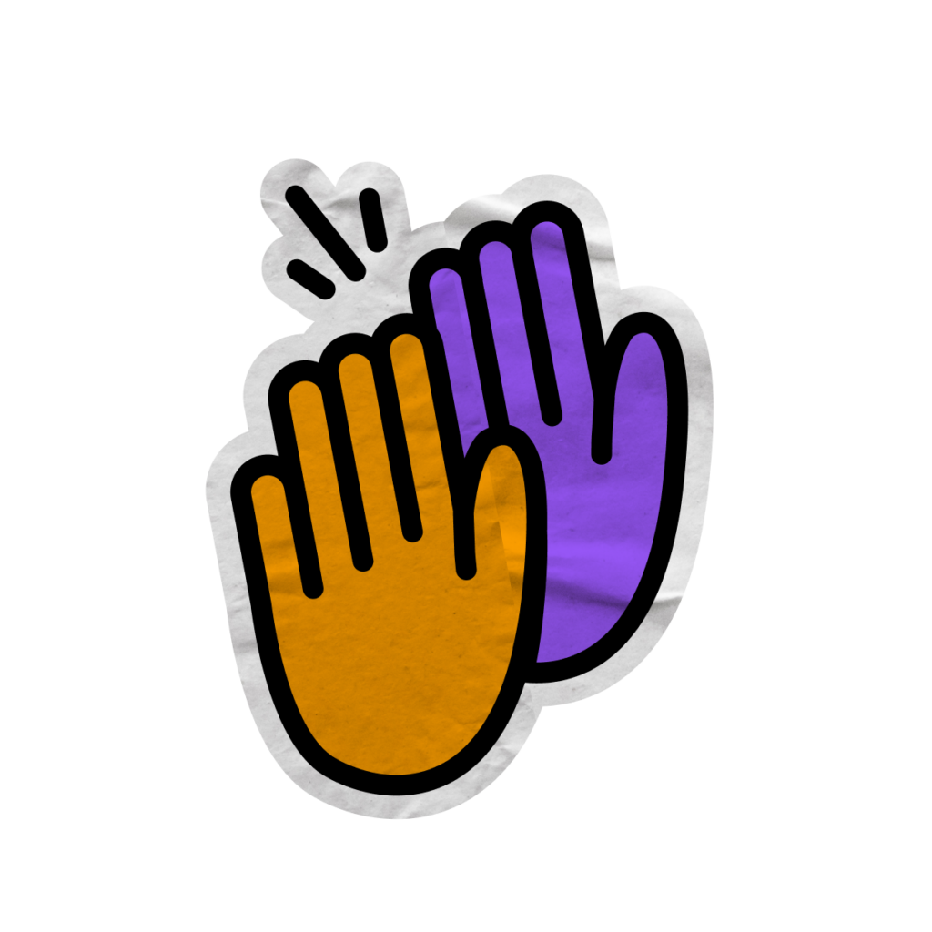 High five with three line strokes on top.