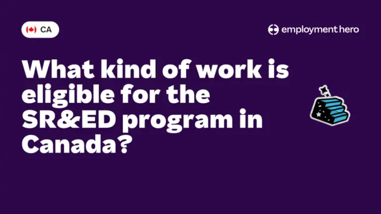 What kind of work is eligible for the SR&ED program in Canada?