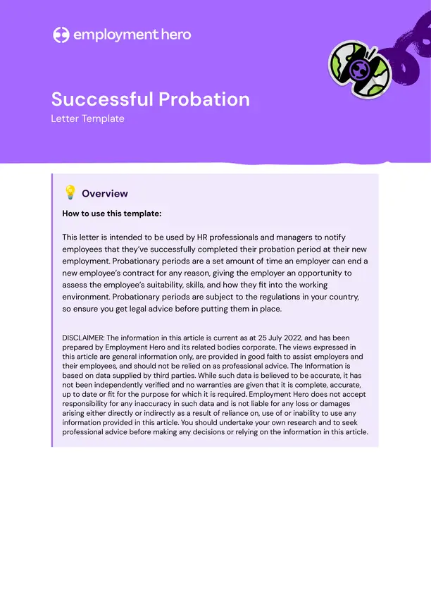 Download the Successful Probation Letter Template