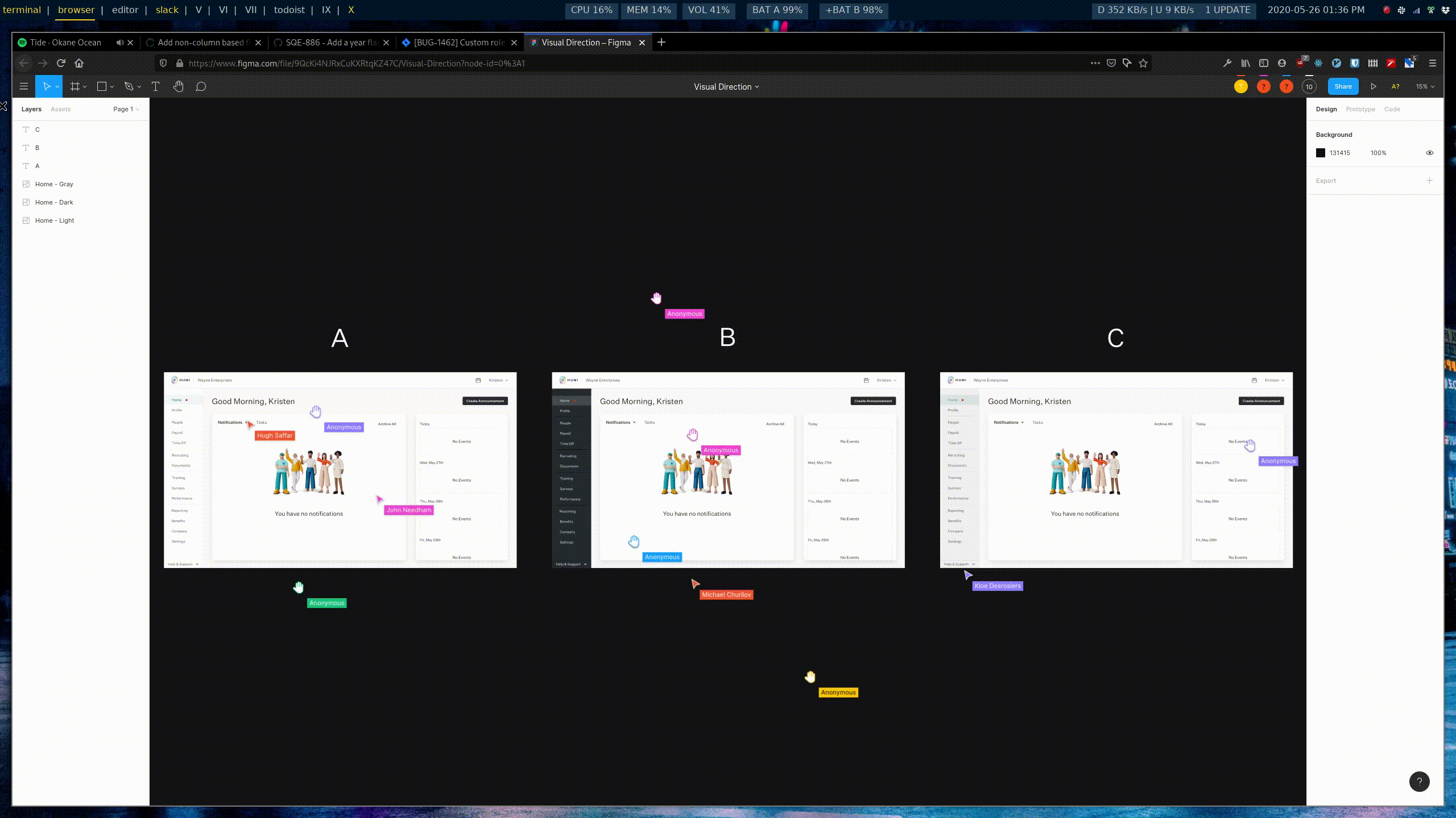 Team observing party on Figma