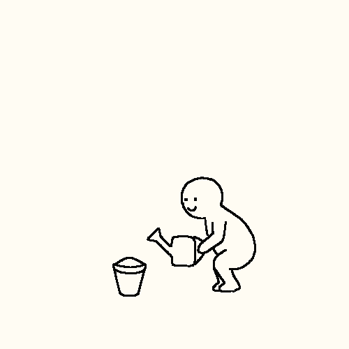 GIF of a Watering a plant that turns to a giraffe