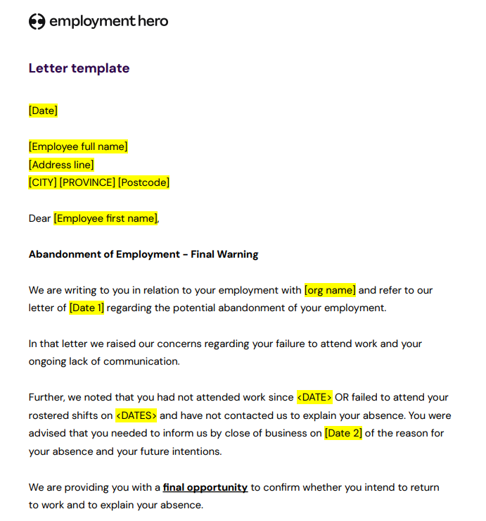 Drug and alcohol policy template preview.