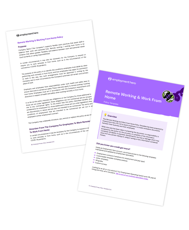 Remote Working Policy Template Preview.