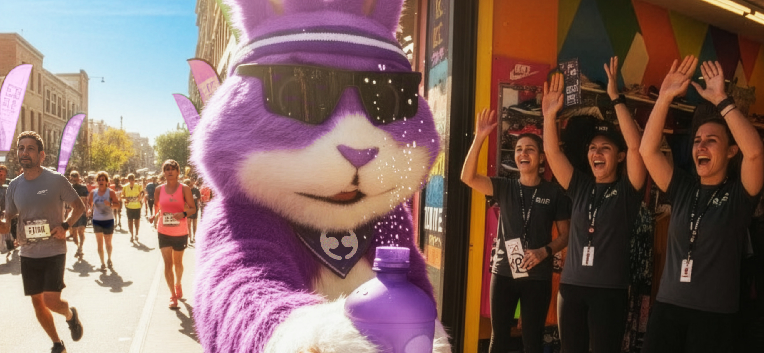 Purple rabbit in a race.