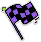 Purple chequered flag.