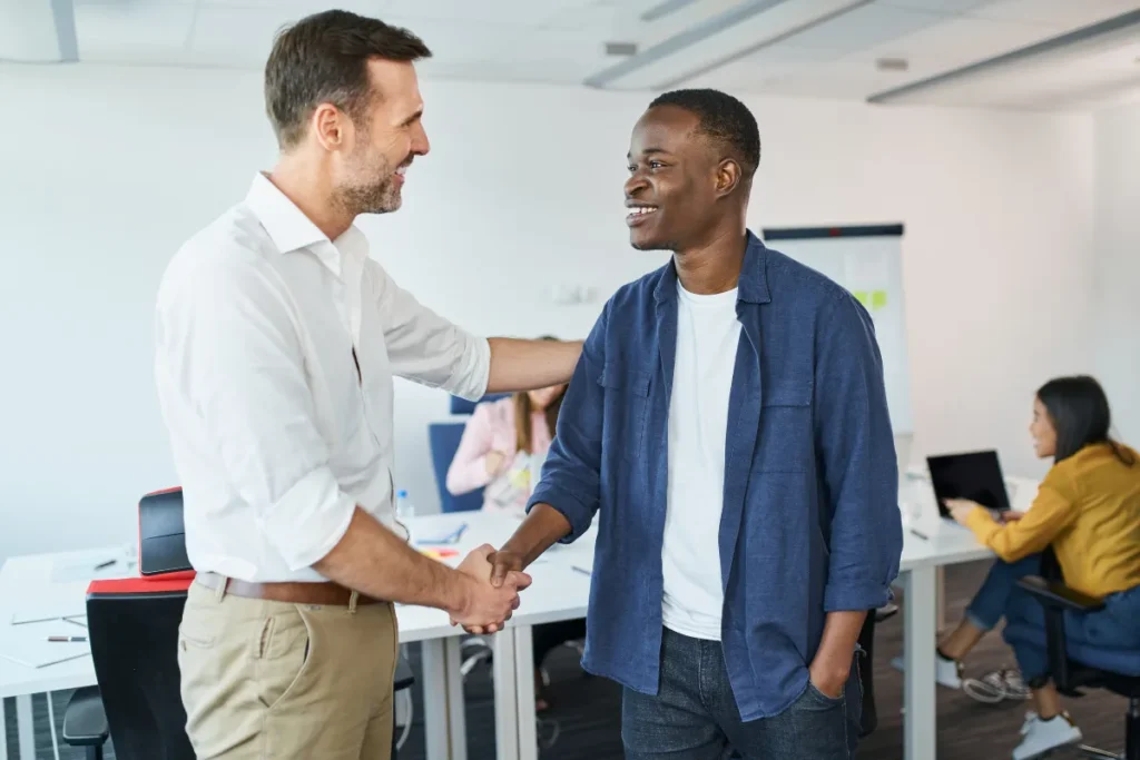 Two men shaking hands