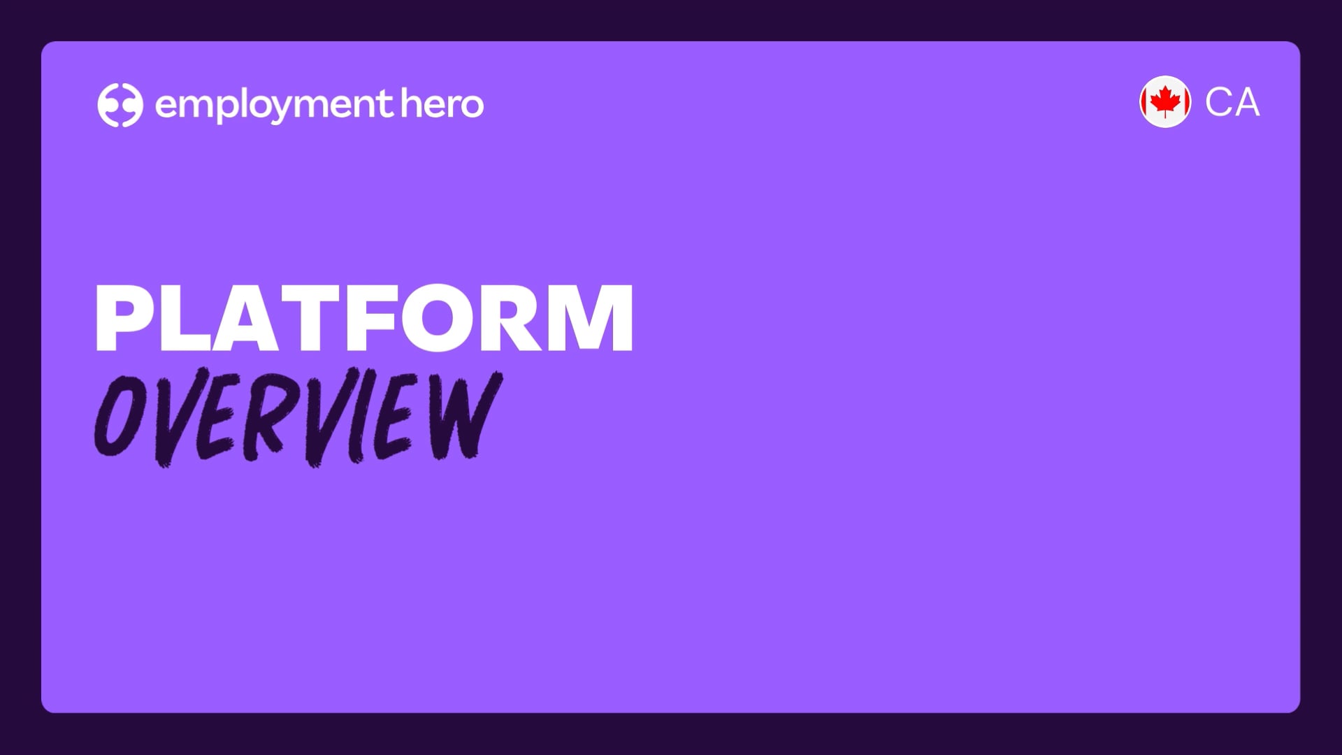 eOS platform overview