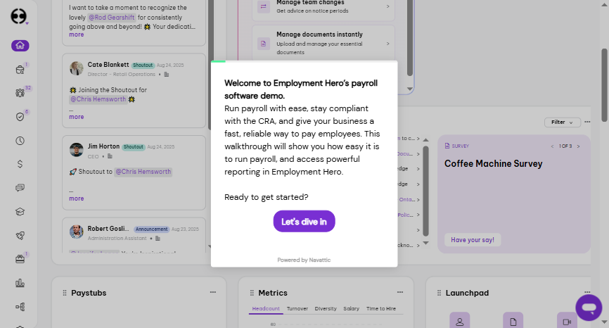 Payroll dashboard demo