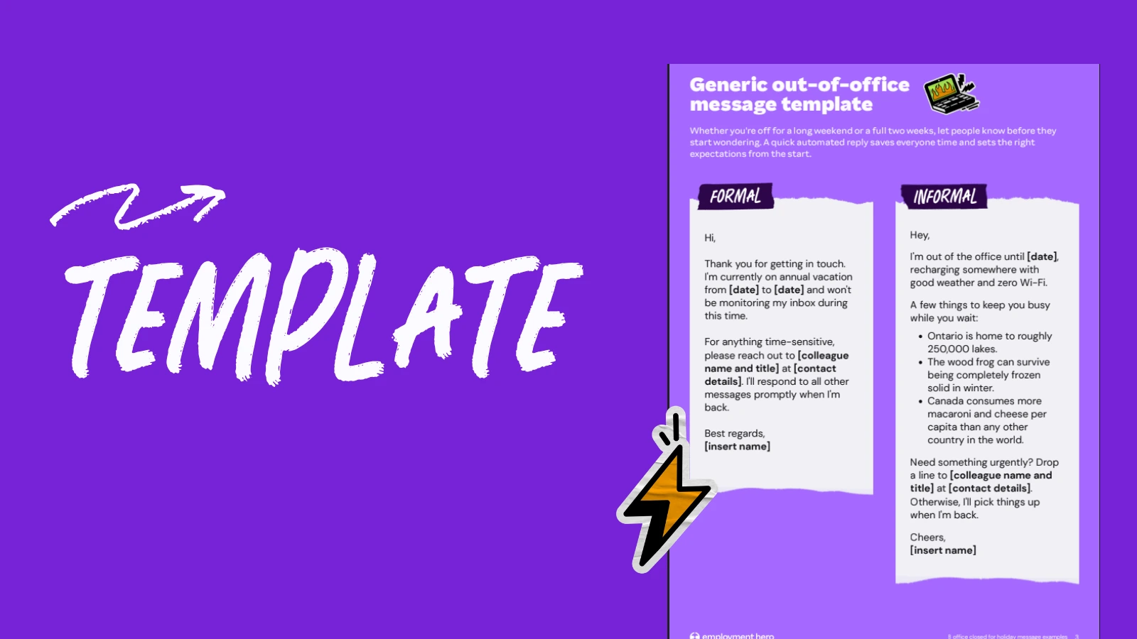 8 office closed for summer message examples for Canadian workplaces