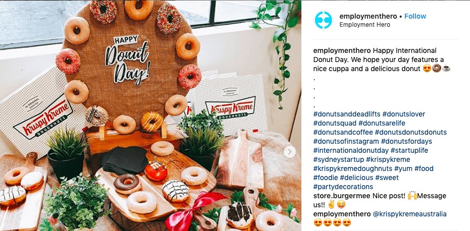 Donut day celebration on Employment Hero