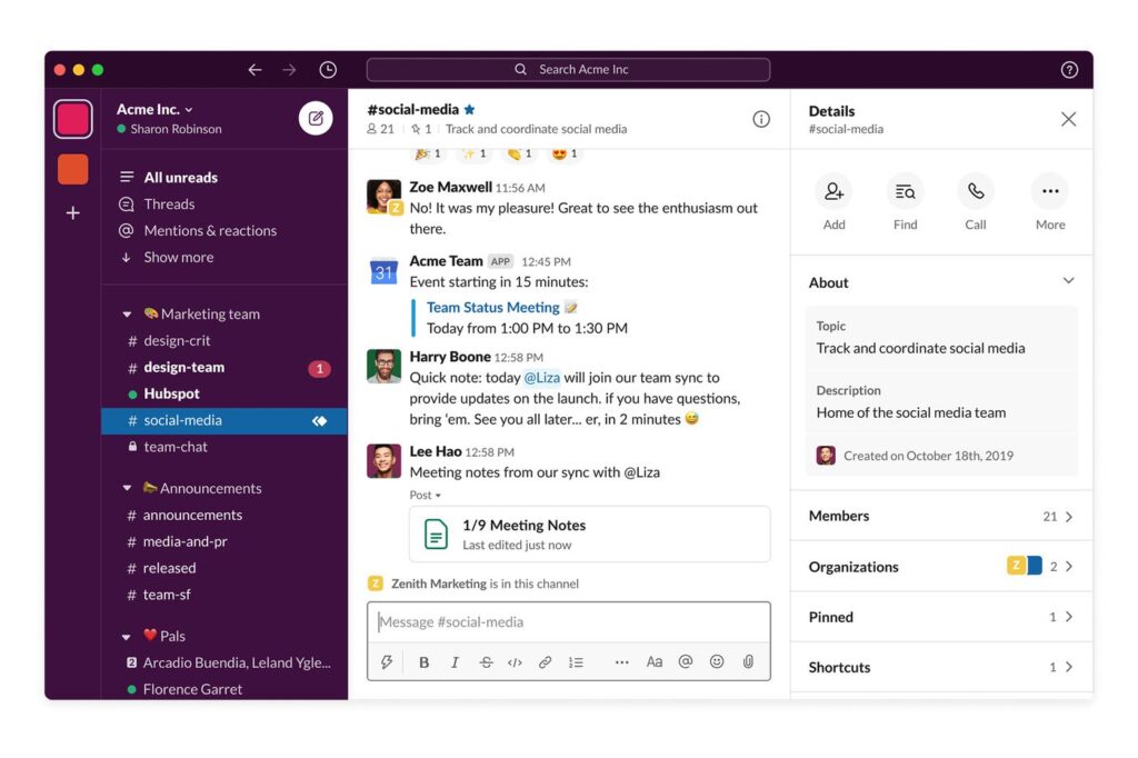 Remote communication tool - Slack