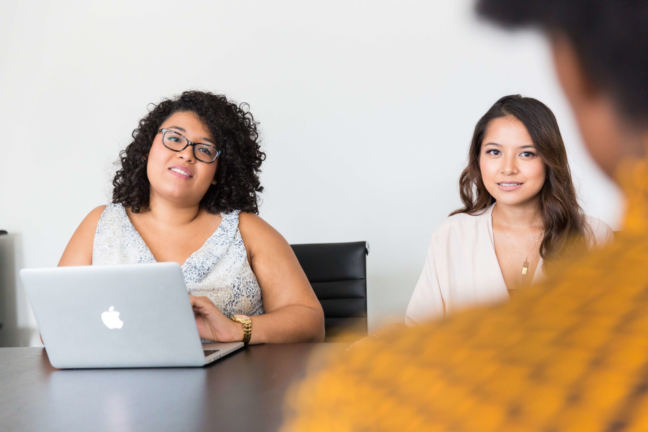 Two women having a meeting in an office