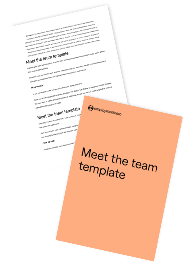 Meet the team template