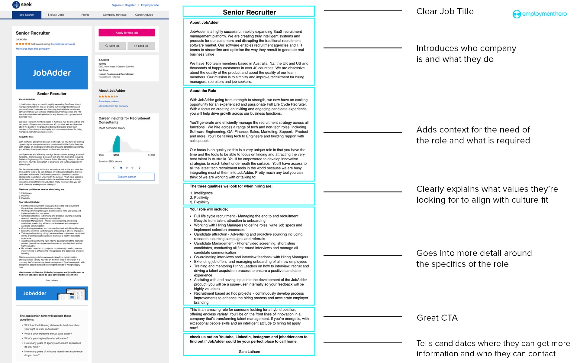 JobAdder Seek Employment Hero example