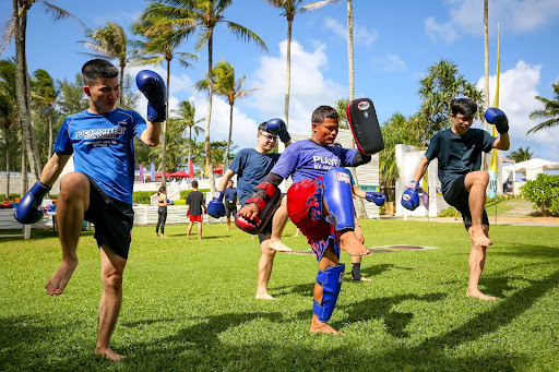 Heroes learning Thai Kickboxing in their downtime