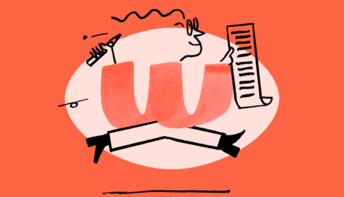 A man is holding a piece of paper illustration_Business case for HR software_Employment Hero