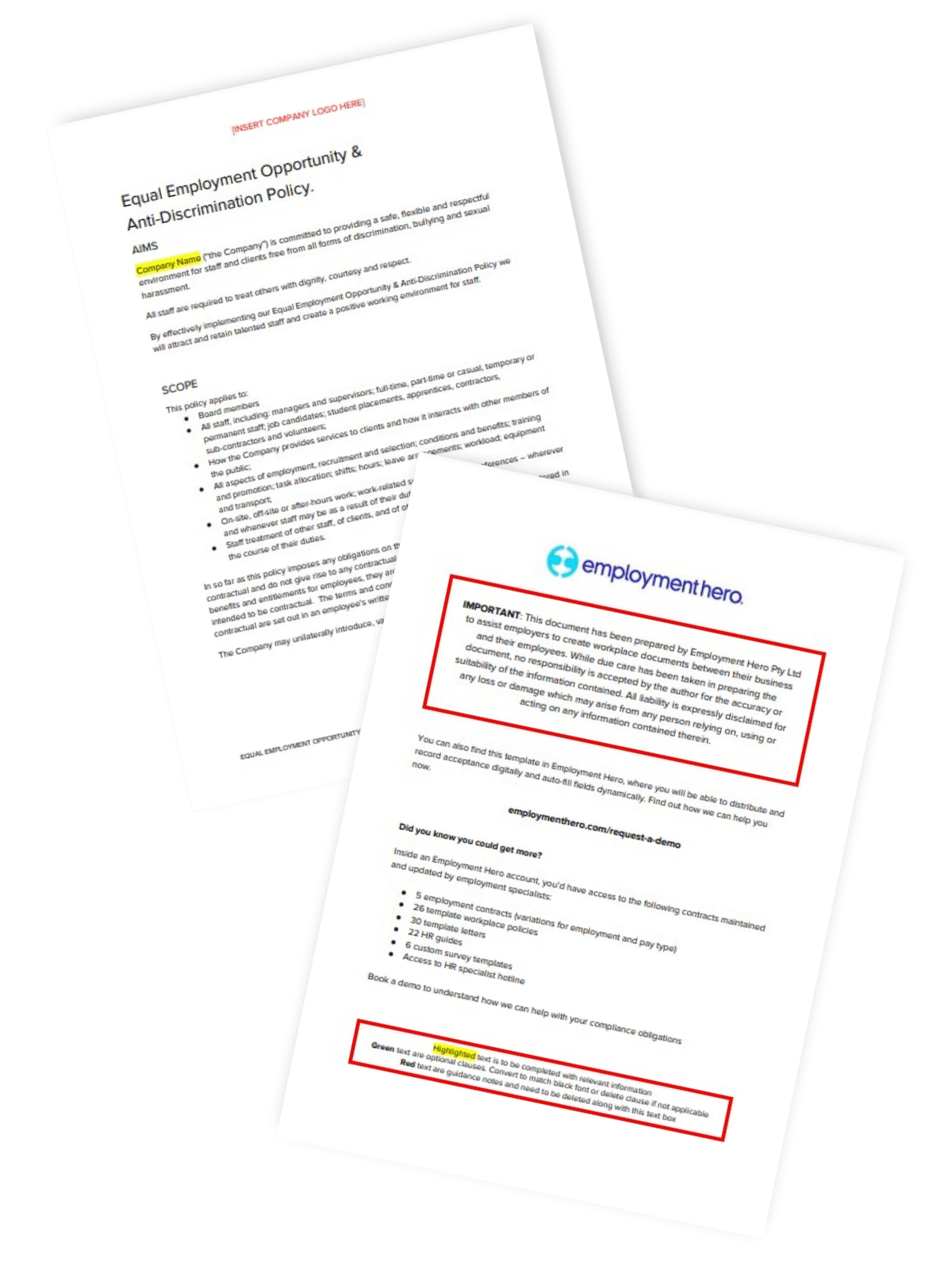 Equal employment and anti-discrimination policy template