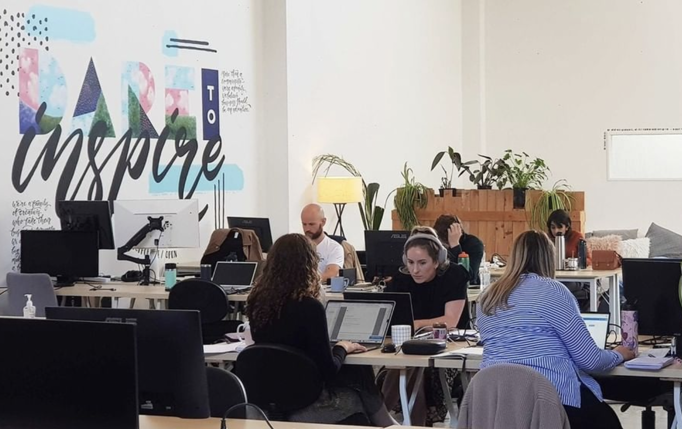 People coworking in The Workshop, Auckland