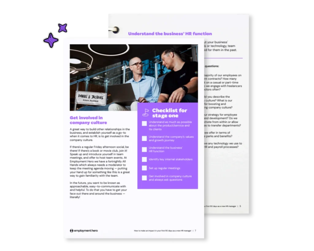 Making an impact in your first 90 days as a new HR manager guide preview