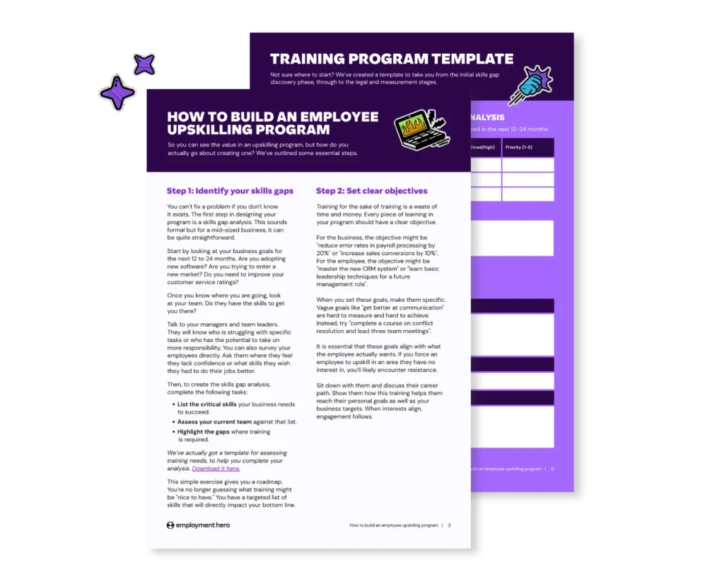 Building an employee upskilling program: Training program template