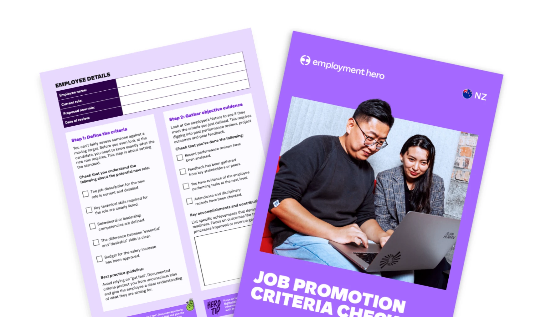 Job promotion criteria checklist
