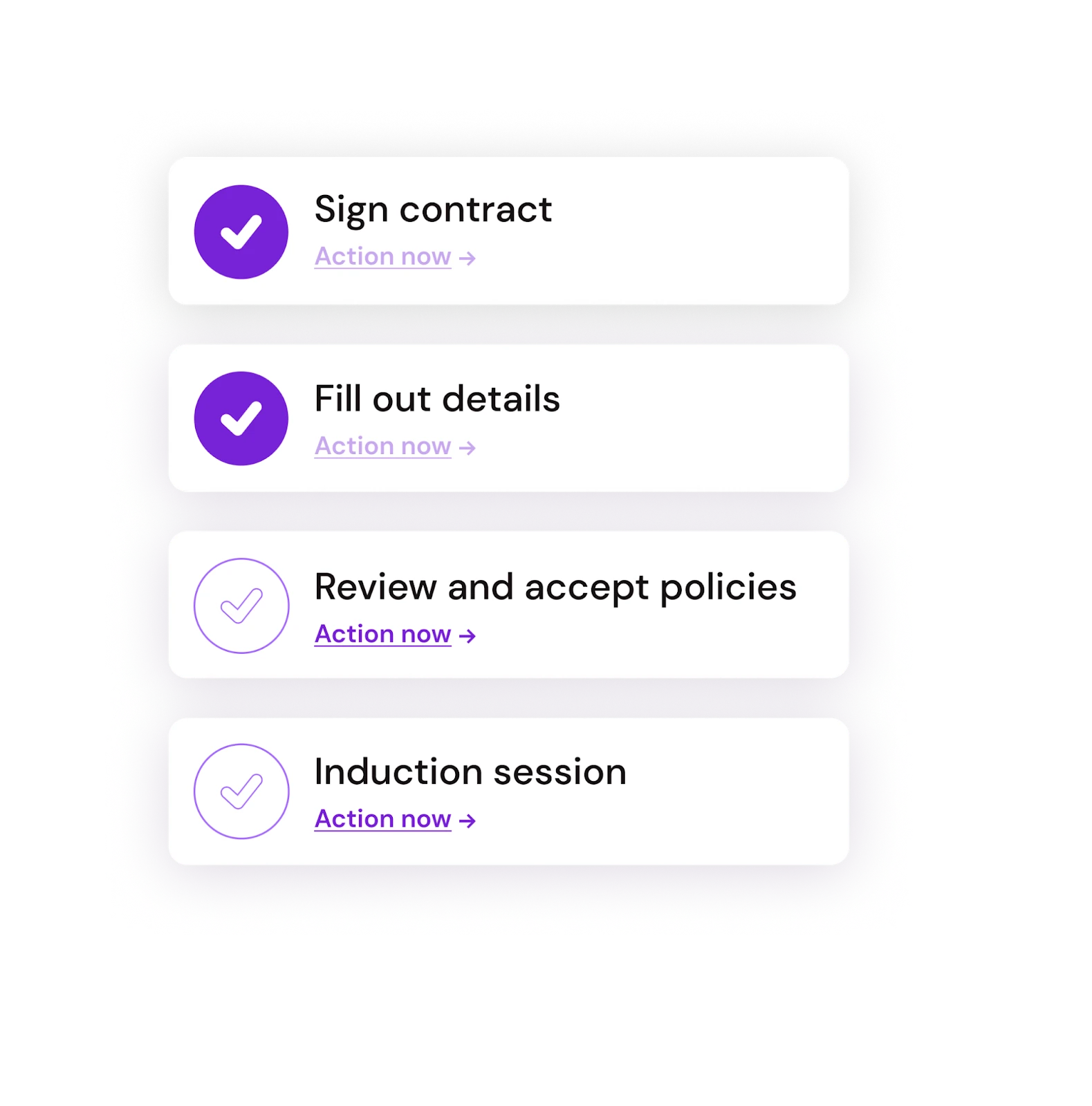 Contract to induction checklist