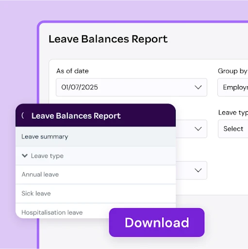 Leave balances report