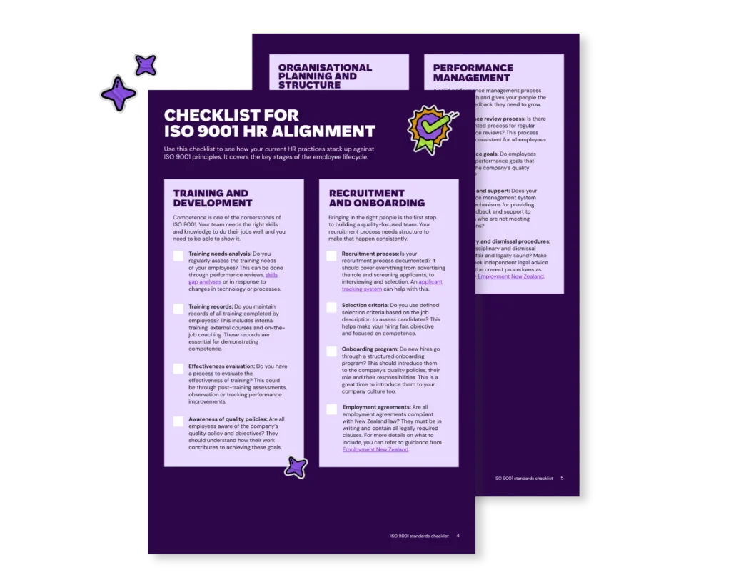 ISO 9001 standards: HR audit checklist preview