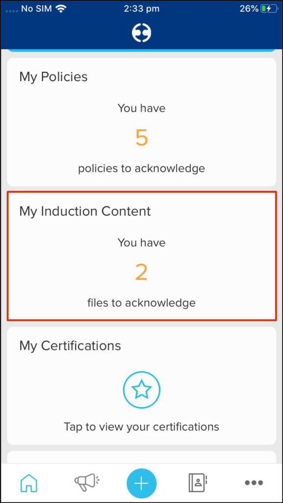A screenshot of the Employment Hero app