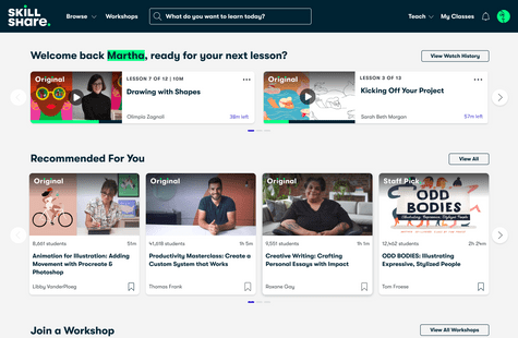 Skillshare is a fantastic platform if you're looking for more creative courses