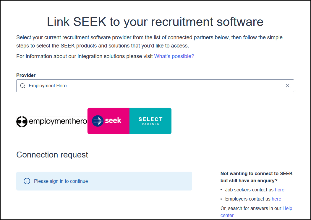 connect seek account
