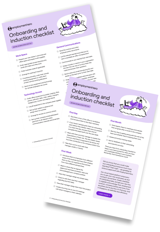 Onboarding and induction checklist SG