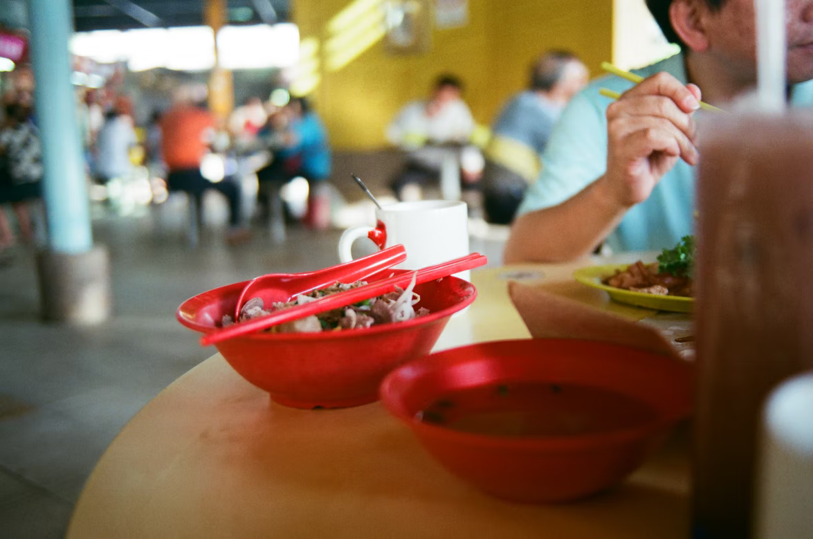 food on the table at a hawker centre
