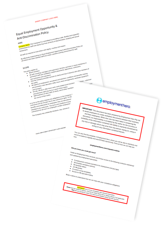 Equal employment and anti-discrimination policy template