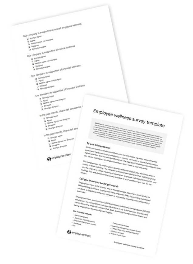 Employee Wellness Survey Template
