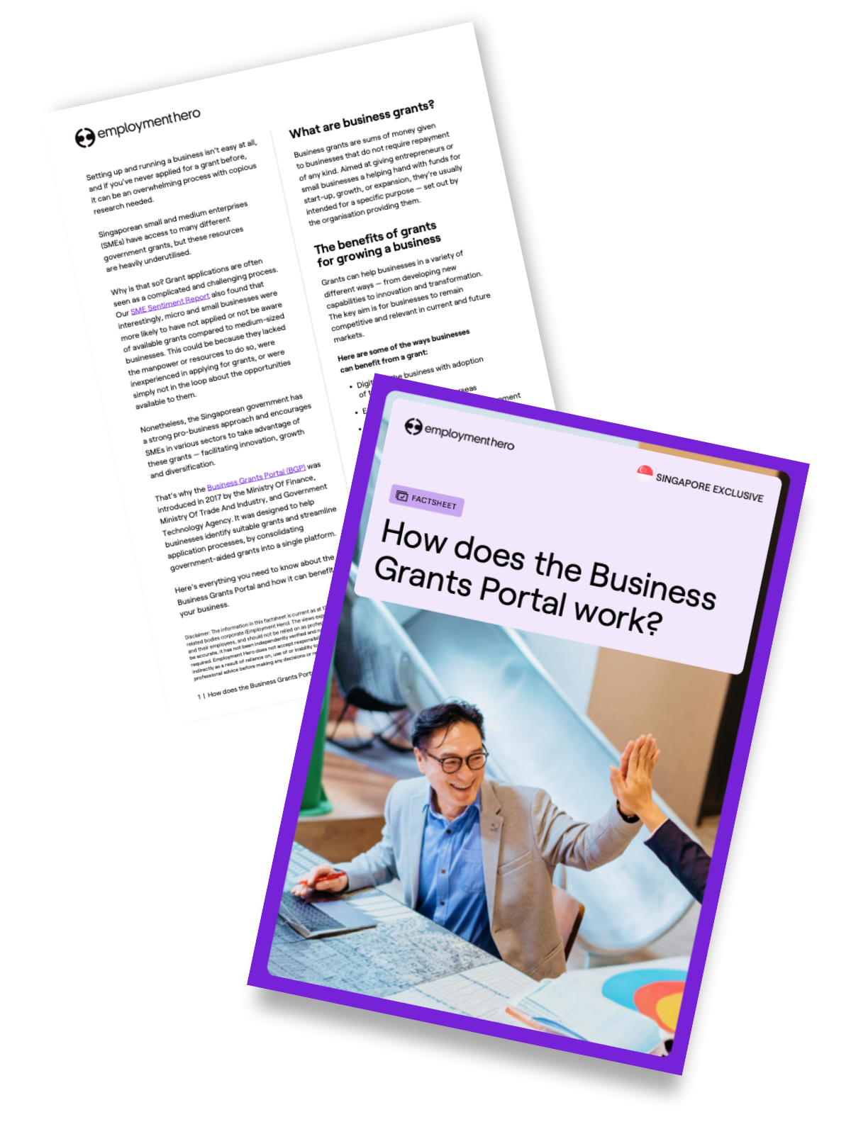 How does the Business Grants Portal in Singapore work?
