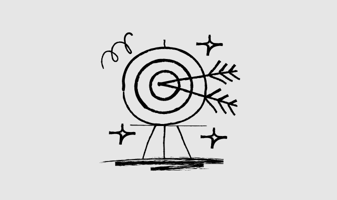 An illustration of two arrows hitting a dartboard bullseye