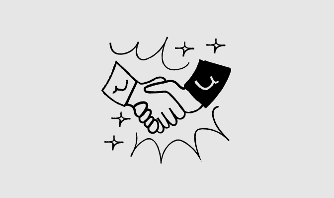 An illustration of two hands shaking