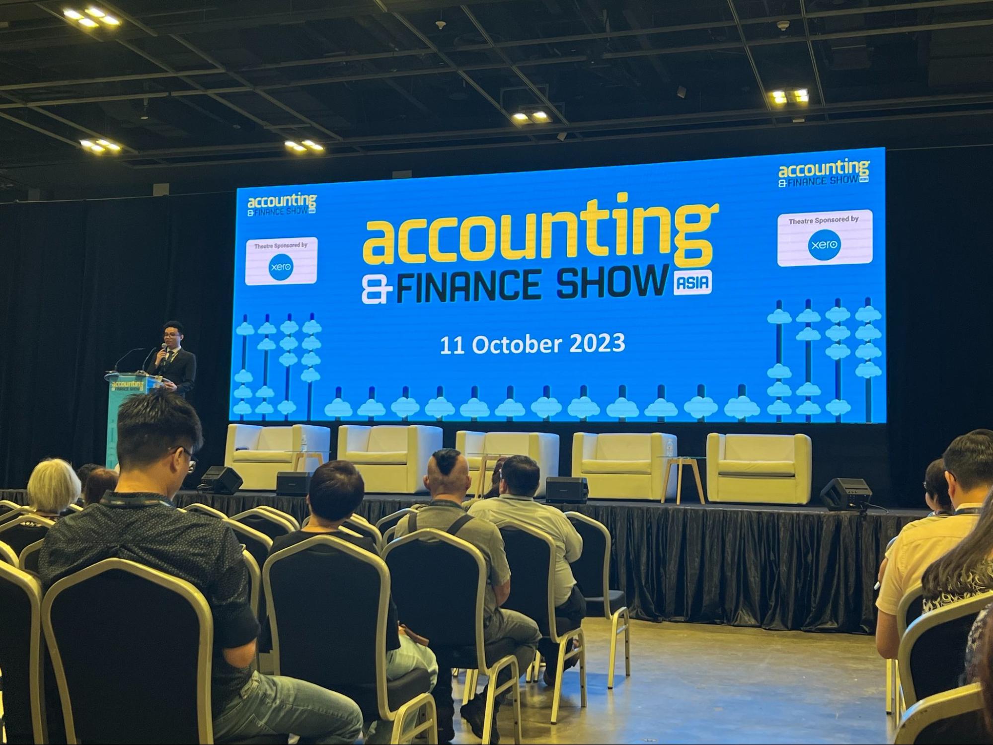 Stage at the accounting and finance show 2023