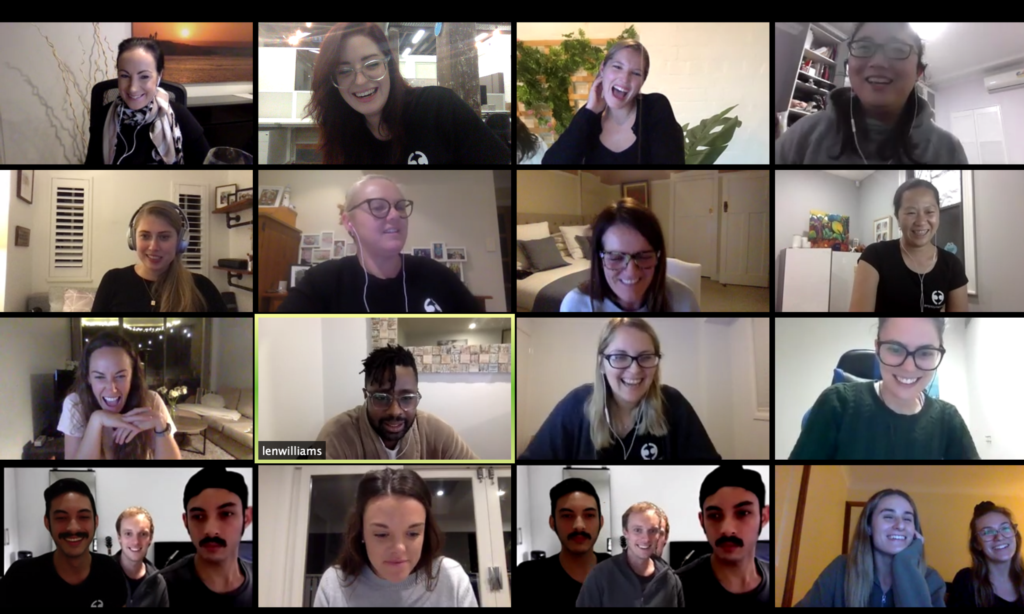 A group of people in a zoom meeting