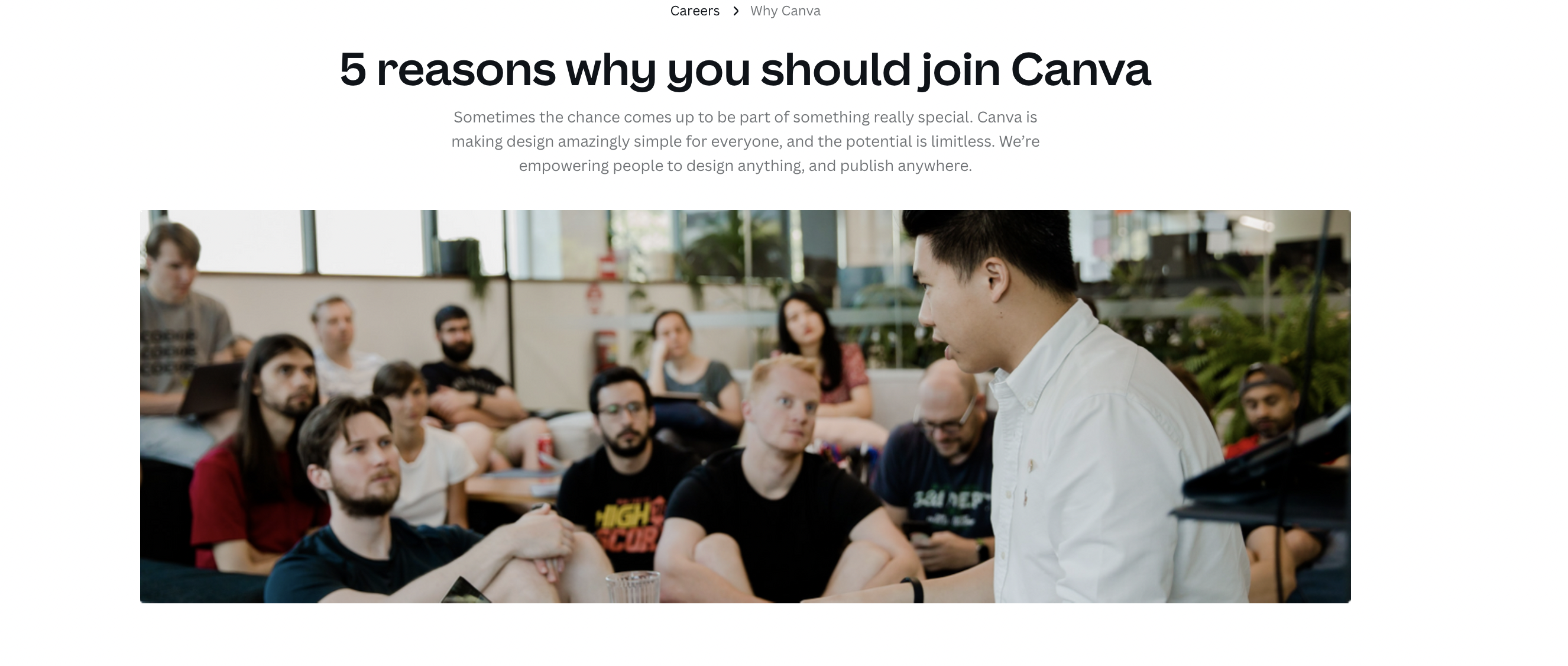 Screenshot of Why Canva webpage