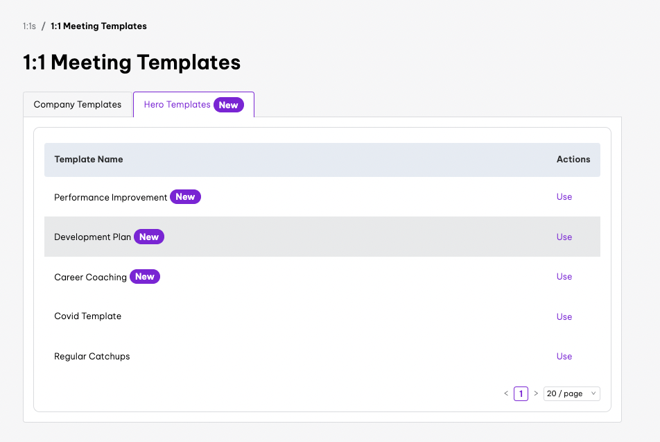 1-1 Hero Templates