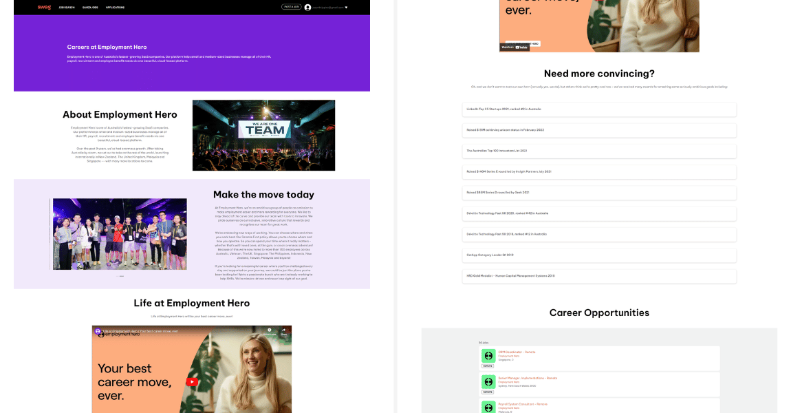 careers page - product update