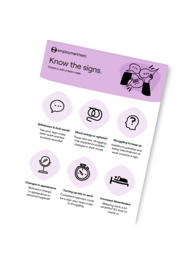 Free mental health awareness poster: Know the signs