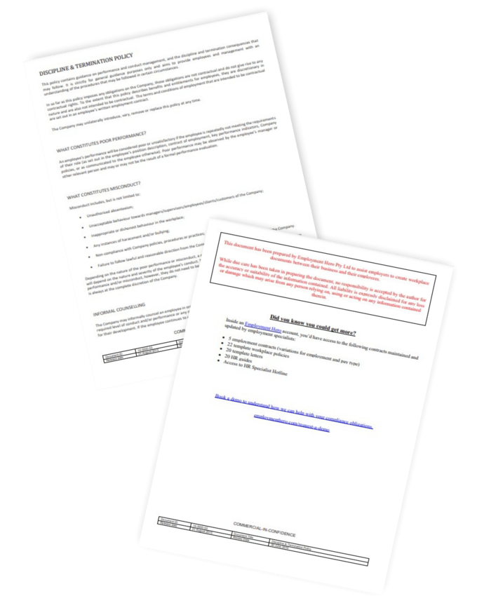 Discipline and termination policy