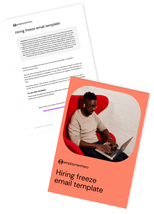 Hiring freeze email announcement template