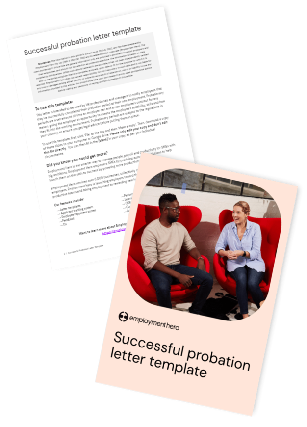 Successful passed probation letter template