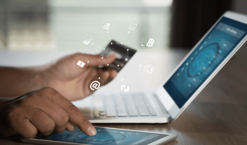 This is an image of someone making a cloud payroll payment.