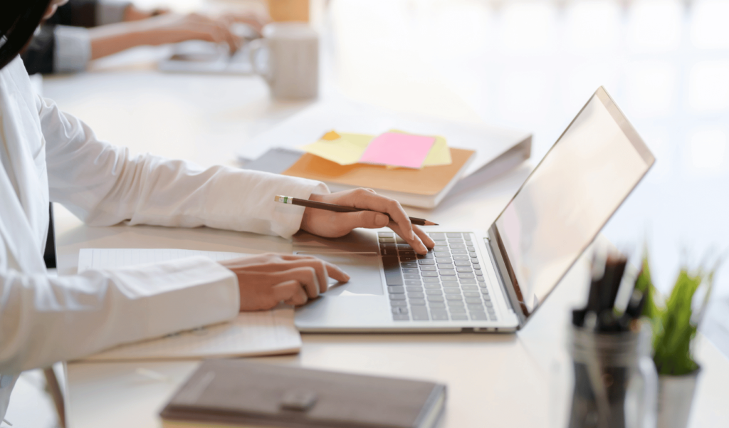 This is an image of someone on a computer.